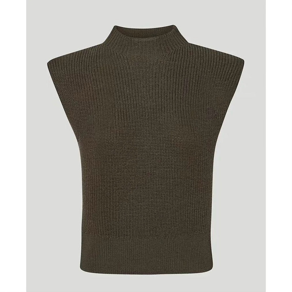 Aritzia Babaton Hazlitt Knit Sweater Vest Top in Dark Brown - Size L - Picture 6 of 7